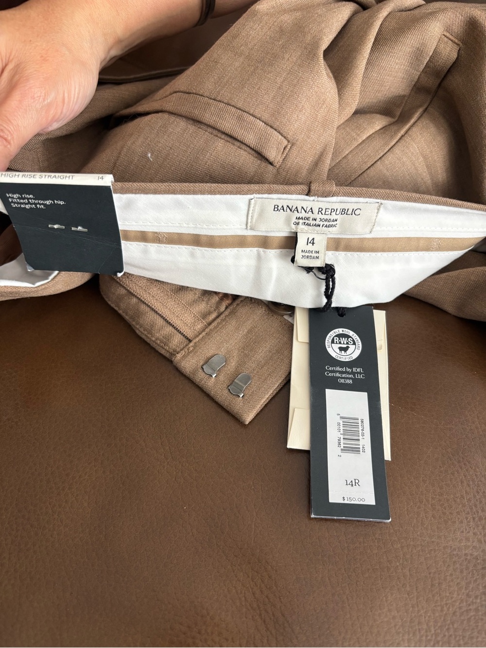 Banana Republic Camel High-Rise Straight Trousers